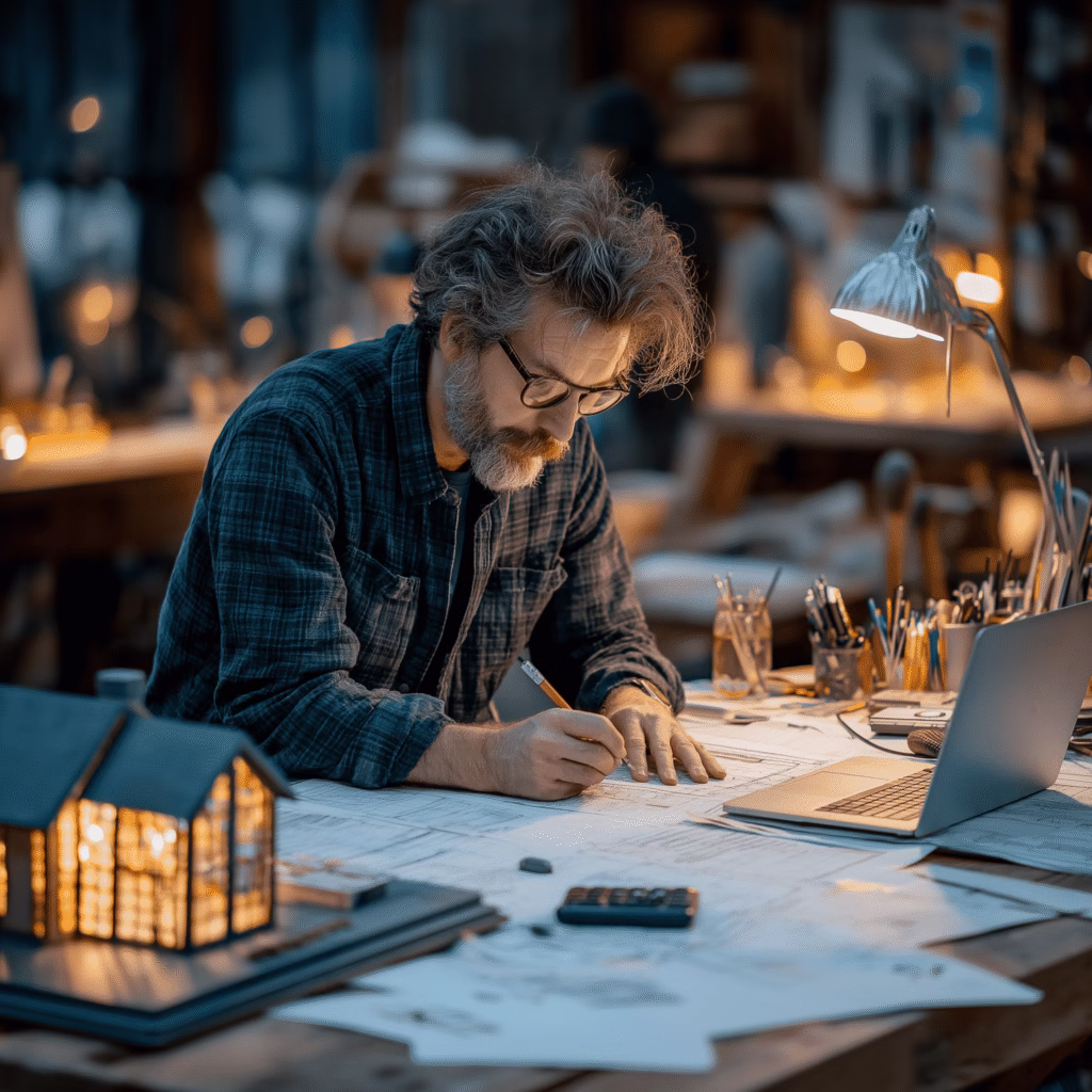 Inginer SIGROMID în biroul din Suceava analizând devizele de construcții și bugetul unui proiect