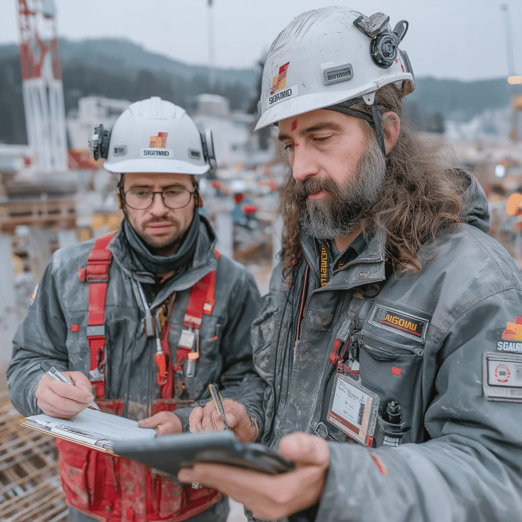 Manager de proiect și diriginte de șantier SIGROMID coordonând lucrările pe un șantier din Moldova